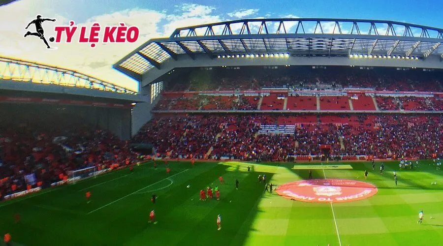 Sân Anfield rực sáng về đêm